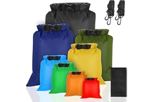 VFANDV wasserdichte Aufbewahrungsbeutel 8 Stück, 1,5/2,5/3/3,5/5/8L/10L/13L Wasserdichter Beutel Lightweight Dry Bag Trockenbeutel Packsack Wasserdicht Wassersport Säcken