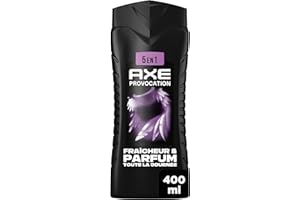 AXE - Gel Douche Homme 5en1 - Provocation - 24h Hydratant - 87% d'Ingrédients d'origine naturelle - Parfum noix de coco et poivre noir - 400ml
