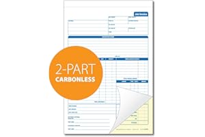 OCEANPADS Ocean Pads Job Invoice Book for Service and Repair Businesses, A4 210 x 297mm, 2-Part Carbonless,White/Yellow, 50 Sets per Book, (50 Invoices) Ref. 70024