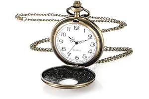 Yaomiao Orologio da Tasca Vintage Orologio da Tasca al Quarzo con Catena Collana di Orologio da Taschino Antico per Uomo Donna Regalo da Papà