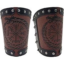 Bracciali Vikinghi Yggdrasil In Pelle PU - Per Cosplay, LARP E Halloween