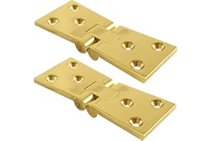 WHITE HINGE Pair of Brass Tapered Counterflap Hinges - 4" Pub/Bar/Shop Counter Flap Hatch Open Up Fittings