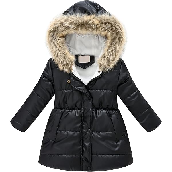 Manteau D'Hiver Pour Enfants - Coupe-Vent Épais Avec Capuche En Fausse Fourrure - Parka Doublée Polaire - Taille 4 à 12 Ans