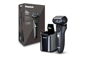 Panasonic Series 800 ES-LV97 5-Blade Wet and Dry Electric Shaver for Men, Rechargeable, Responsive Beard Sensor, Multi-Flex 16D Head, Auto Cleaning, Charging Stand, Gift for men (2 pin UK plug)