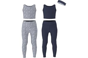 Essenclo Ensemble de Leggings athlétiques pour Filles (Lot de 5)