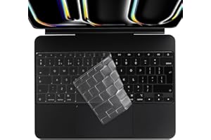 Arisase Ultradünne TPU-Tastaturabdeckung für iPad Pro 13 Zoll (M4, 2024), Magic Keyboard, weiches Schutzzubehör, UK-/EU-Layout (transparent)
