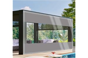 CAQXAQP Lona Transparente Exterior 2mx3,2m Lona Protección Impermeable con Ojales,0.5 mm Lona Cubre Tendal Exterior Lluvia,Lona para Porche Terraza Muebl Balcon Piscina
