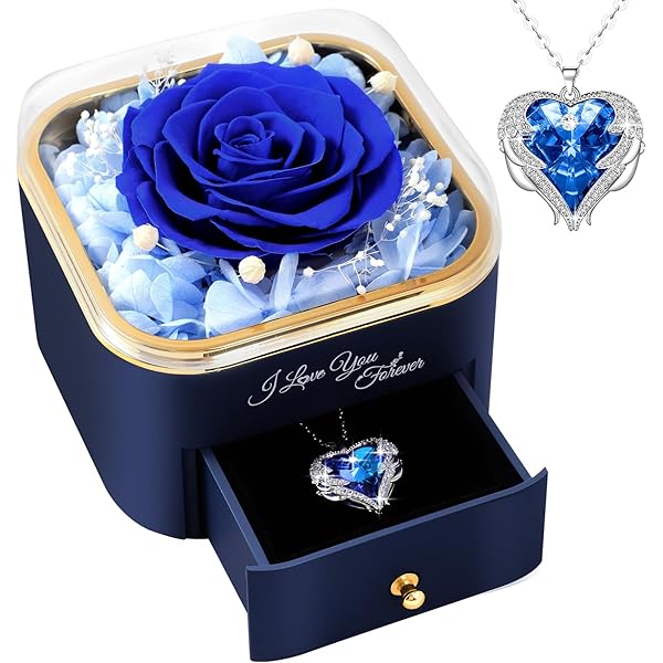Bewaarde Echte Roos Valentijnscadeaus Voor Haar, Eeuwige Roos Met I Love You Ketting Romantische Geschenken Voor Vrouwen Moeder Vrouw Vriendin Op Moederdag Bewaarde Echte Roos Valentijnscadeaus Voor Haar, Eeuwige Roos Met I Love You Ketting Romantische Geschenken Voor Vrouwen Moeder Vrouw Vriendin Op Moederdag