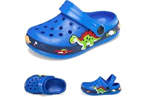 HITOPTEU Dziecięce chodaki, buty ogrodowe, pantofle, uroczy dinozaur, sandały plażowe, lato, lekkie, na basen, kapcie prysznicowe, dla maluchów, chłopców, dziewcząt, buty do wody