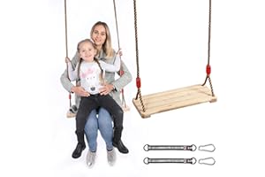 MEYUXG Balançoire Extérieure en Bois, Balançoire à Suspendre pour Enfant Et Adulte Chargé Maximum 160kg,balançoire Robuste Convient pour Aire De Jeux, Activités De Plein Air, Intérieur