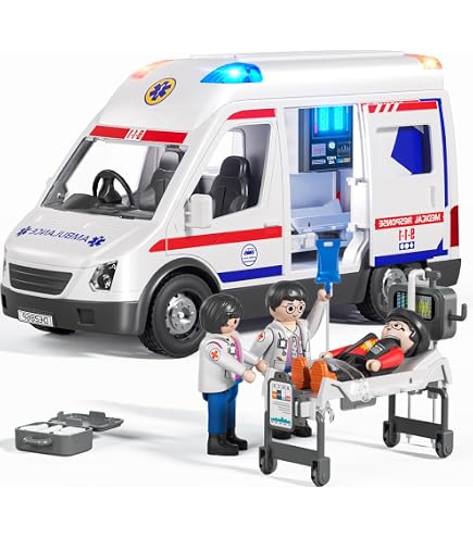 Jouet Ambulance Réaliste Avec Lumières Et Sons - 20cm, Portes Ouvrantes, Pour Enfants 3+ Ans