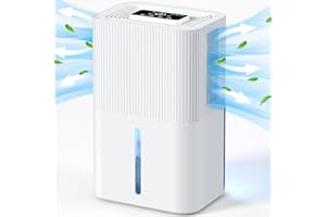 GUONG Deshumidificador 2.7L eléctrico Deshumidificador de habitaciones silencioso con apagado automático, temporizador 6-8-10H, modo sleep, luz nocturna de 7 colores, portátil, baño