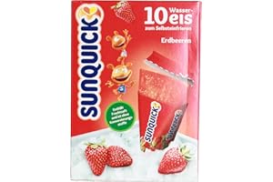 sunquick - Wassereis zum Selbsteinfrieren Erdbeere 10St - 650g
