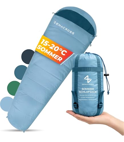 Schlafsack Deckenschlafsack Sommerschlafsack 190 x 75cm, Ultra leicht kleines Packmaß, Zelten Camping Festival Übernachtung +5° bis +25°C Sport & Freizeit