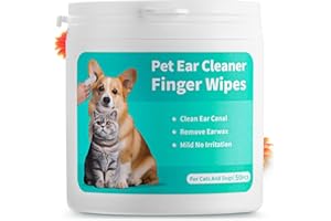 EcoEarth Salviette pulisci Orecchie per Cani di Alta qualità - 50 Pezzi - Salviette per la Pulizia delle Orecchie degli Animali Domestici - Texture in Rilievo Perlato per alleviare Il prurito