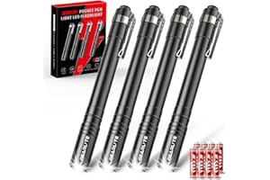 GEARLITE Mini LED Taschenlampe, IPX4 Wasserdicht Stiftlampe, Handheld Klein, Perfekt für Inspektion, Arbeit, Reparatur, Zuhause, Notfälle (Inkl Batterien)