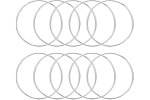 TEAAHA 10 anelli in metallo per il fai da te, anelli macramè, per la produzione di ghirlande di nozze, acchiappasogni e fai da te (argentato, 8 cm)