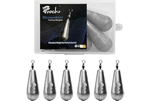 CROCH Juego de plomo de pesca en forma de pera, 25 g hasta 120 g, metal de alta densidad, resistente al óxido y superficie lisa, ideal para pesca de flotador y de fondo