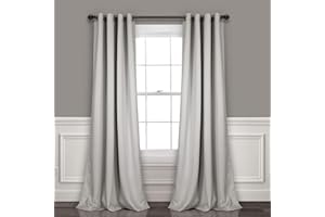 Lush Decor Light Grey Insulated Blackout Eyelet Curtains 52" x 108"