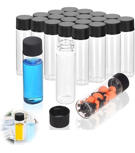 T.O.G. 20Pcs 3ml Glass Bottles Vials Screwcap For Essential Oils Serums - Foto 9