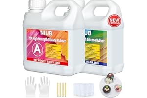 NIUB silicona para moldes 2,3kg 20A silicona liquida, Silicona líquida para moldes Kit de fabricación de moldes de silicona, Kit profesional de fabricación de moldes de caucho de silicona
