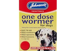 JOHNSONS Johnson's One Dose Easy Wormer for Dogs and Puppies, 8 - 40 kg