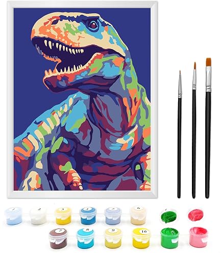 Gutluz Peinture Par Numéros Dragon – Kits Créatifs Avec Cadre Et Pinceaux – Dès 6-10 Ans – Idéal Pour Enfants