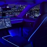 Tesla Model 3 Y Neon Interior Lighting for Cars Centre Console + Dashboard + Seat Back + 4 Foot Lights App Controlled LED Strip Lights with Multiple Scene Modes in RGB Colour Space
