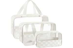 DAMILY Beauty Case da Viaggio Donna 3 Pezzi Pochette Trasparente Borsa da Trucco Pochette Trucchi Trousse Borsa da Trucc Astuccio da Toilette Piccola