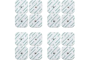 Healthcare World Électrodes TENS 5x5 cm Auto-adhésives avec Connexion Bouton Pression 3,5 mm – Lot de 16 Pads de Remplacement réutilisables – Compatibles appareils TENS/EMS Beurer, Sanitas