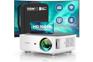 Proiettore 1080P Nativo, 9800 Lumens Wifi 5G Bluetooth, YABER Proiettore 4K Supporta Full HD, Videoproiettore 4D/4P Correzione Trapezoidale Zoom Home Cinema per iOS/Android/PPT/PS5 [Borsa Incluso]