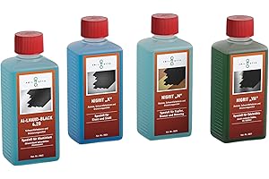 EMIL OTTO Brünier-Profi-Set: 250 g NIGRIT"K", 250 g NIGRIT"VA", 250 g NIGRIT"M", 250 g AL-Liquid-Black 4.20