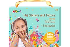 Avenir 6308207 Creative Set Nail Stickers & Tattoos Flowers Temporary Stickers for Children Aged 3+