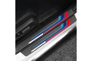 RIDGOEL 4 Stück für Performance Auto Einstiegsleisten Türschweller Schutzfolie Kohlefaser Lackschutzfolie Selbstklebend Türschweller Trittschutz Aufkleber Auto Tür Schritt Platte Abdeckung A