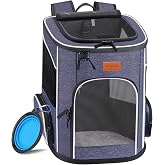 morpilot Dog Carrier Backpack, Well Ventilated Cat Carrier Backpack with Inner Safety Strap, Transport Bag for Cats and Small