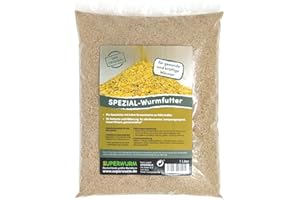 ‎SUPERWURM Organic Special Worm Food, Bag 1 Litre - Worm Food, Earthworm Food, Rearing Food