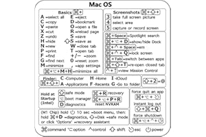 XIFOR Windows + Word/Excel (for Windows) Quick Reference Guide Keyboard Shortcut Stickers,Adhesive for PC Reference Laptop Desktop for 13-16-inch MacBook Air and Pro (B for mac)