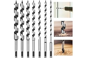 JUTYUM Wiertło do drewna, 7-częściowy zestaw końcówek ślimakowych, wiertło z chwytem SDS Plus, wiertło ślimakowe do drewna, cylindryczne narzędzia do drewna do obróbki drewna (6/8/10/12/14/16/18 MM * 230 MM)