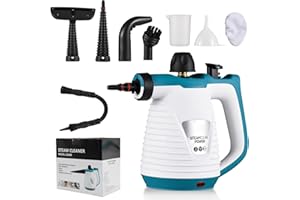 HOMBASING Steam Cleaner, Multi-Surface Pressurized Steam Cleaner Handheld with 9 Accessory 350ML Kit for Cleaning, Portable High-Pressure Upholstery Steam Cleaners, Pressurized Steam Cleaner for Home Use