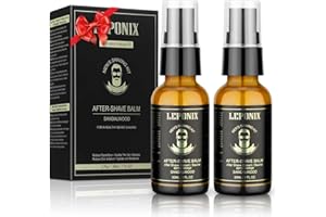 LEPONIX Aftershave Balm, Luxury Aftershave Lotion for Mens Skin Care - Face Moisturizes and Razor Bump Relief, Post Shave Balm Perfection for Soothe Skin, Sandalwood Scent