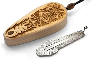 Oberton Pro Harpe à mâchoire "Kurtuguz" avec étui aztèque - Version moderne Inexpencive abordable de l'instrument tribal chamanique