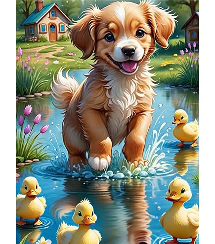 Kit Diamond Painting 5D Pavemlo 'Maiale Sorridente', 30x40 Cm. Mosaico Di Strass Fai-da-te, Decorazione Parete. Rilassante E Creativo!