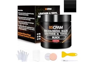 BSCPAM Black Leather Recoloring Balm,8.5oz Leather Sofa Scratch/Stain Remover,Leather Repair kit for Vinyl Furniture and Car Interior,Leather Dye Paint for Scratched and Faded,Leather Color Restorer