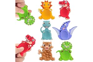 OPTIPLAY Fidget Toys Sensory Dinosaurio, 6 Piezas Juguetes Antiestrés, Sensory Dinosaurio Calming Toys, Fidget Toys Piedras Sensoriales, Juguete Sensorial, para Adultos Niños TDAH y Autismo