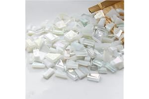 BTMIEY 500g Irregular Crystal Mosaic Tiles,Small Mosaic Tile DIY Hobbies Children Handmade Crystal Craft for Crafts Bulk DIY Picture Frames Handmade Jewelry Coaster (White Series)