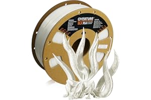 OVERTURE Silk PLA Filament PLA Silk 1.75mm Clog-Free Shiny 3D Printer Consumables, 1kg Spool (2.2lbs),Dimensional Accuracy +/- 0.05mm(Silk White)