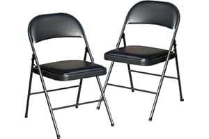 BOOSDEN Lot de 2 Chaises Pliantes, Chaise Pliante Confortable, Chaise Pliante Salle a Manger,Chaise pliante rembourrée, Chaises Pliantes pour Cuisine, Bureau, extérieur, Jardin, Charge maximale 136 kg