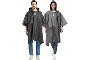 COSOWE Rain Poncho Raincoats Waterproof for Adult, Family Pack Coats for Men Women, Reusable Jacket with Hood for Camping, Disney, Hiking, Travel