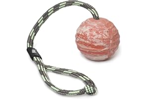 Julius-K9 Pelota IDC de Goma Natural con Asa Cerrable, Estriado Horizontalmente, 70 mm