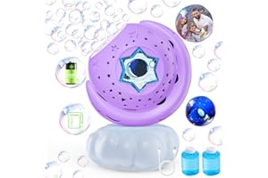 Kid Odyssey Bubble Machine, 650 ML Automatic LED Bubble Machine with 20000+ Bubbles Per Min, 72 Holes Rechargeable Bubble Blower Maker Toys for Kids Ages 3+ Party Wedding Birthday, Purple
